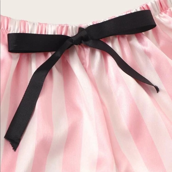 4pcs striped satin pajamas set - Picture 4 of 5